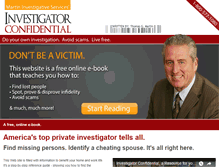 Tablet Screenshot of investigatorconfidential.com